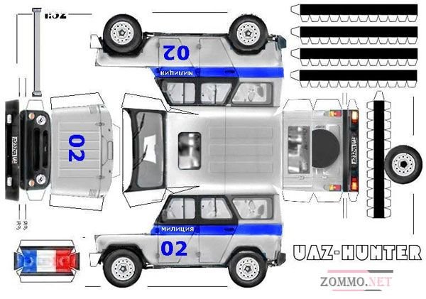 Развертка УАЗ полиция