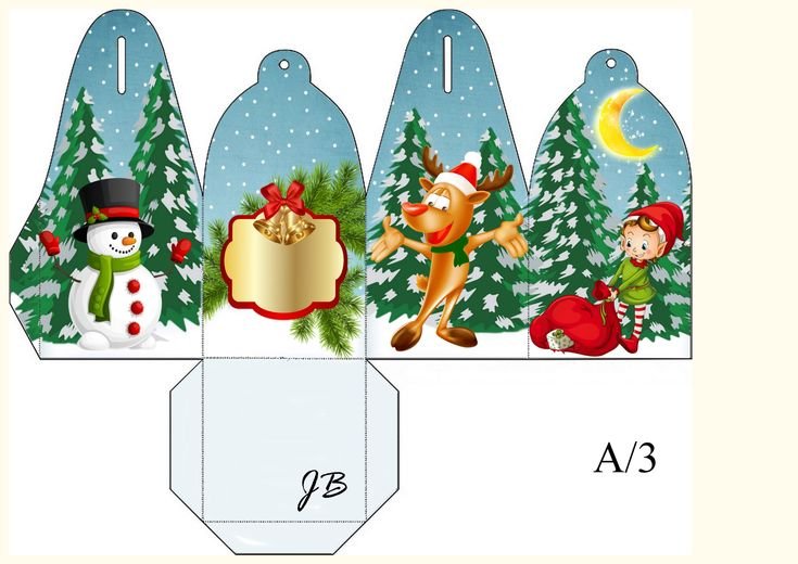 Новогодняя коробочка шаблон