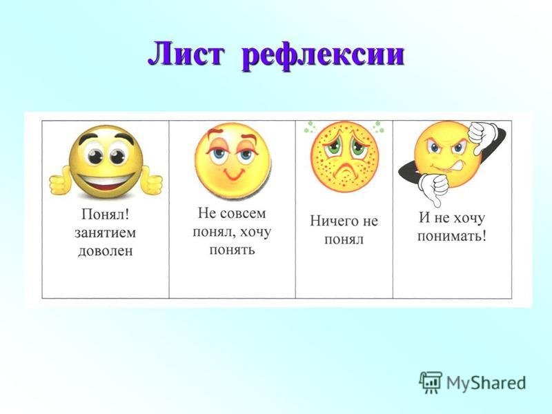 Лист рефлексии