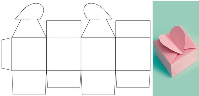 Развертка коробки для подарка