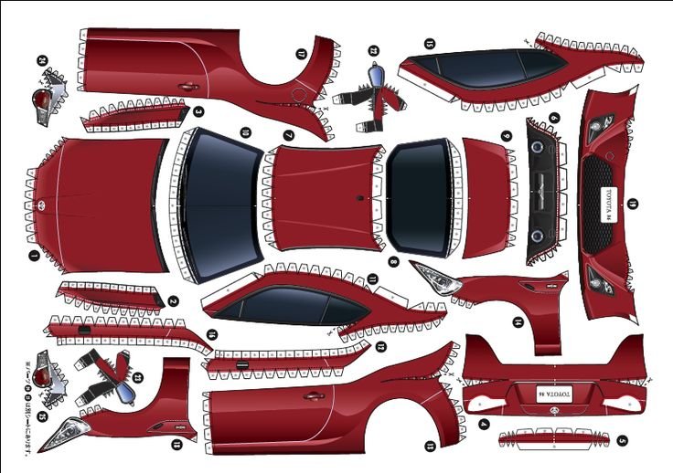 Пейперкрафт развертки машин Toyota
