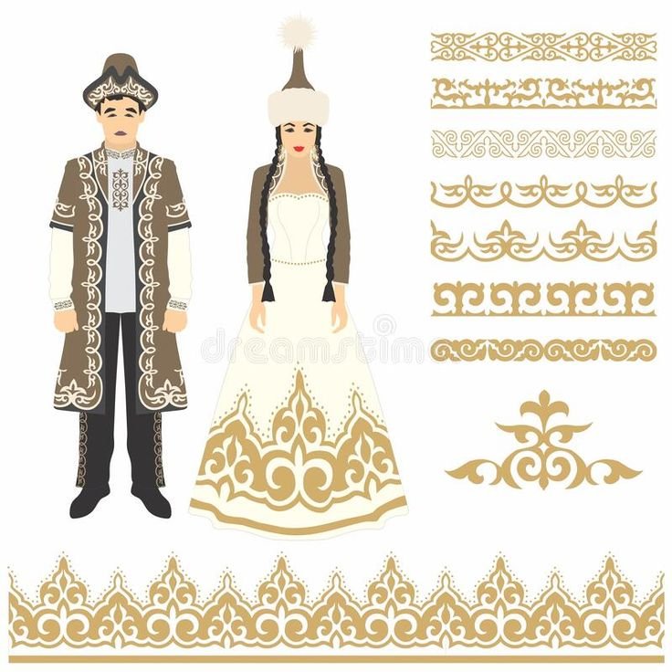 Казахский национальный костюм вектор