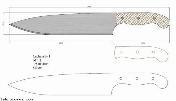 Нож секач чертежи