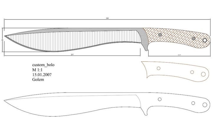 Чертежи для изготовления ножей Machete