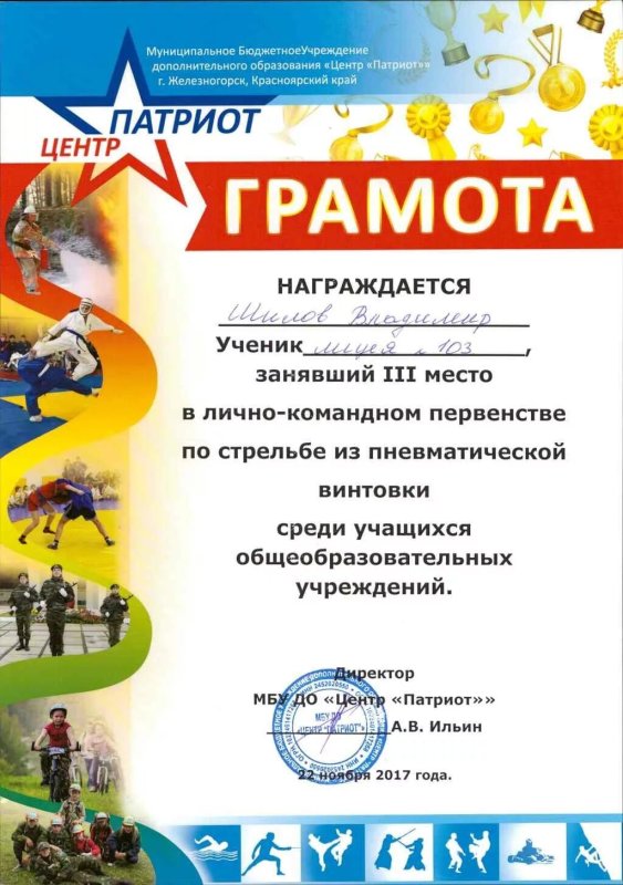 Диплом по стрельбе