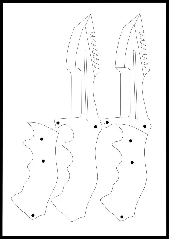Охотничий нож КС чертеж