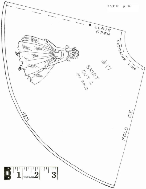 Выкройка юбки для куклы Барби