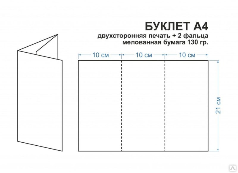 Буклет а4 2 фальца Размеры