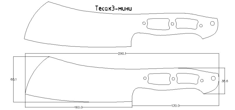 Тесак нож чертеж