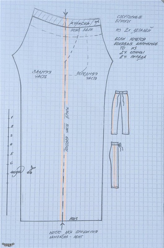 Выкройка штанов для куклы Барби
