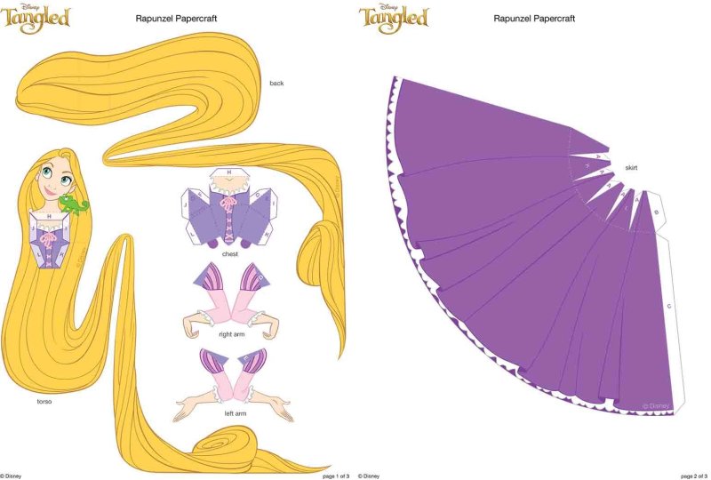 Бумажные куклы принцессы Рапунцель