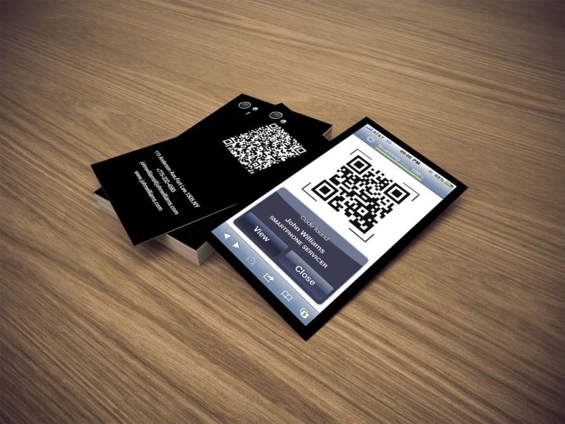 визитки с qr кодом