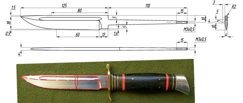 Финский нож НКВД чертежи