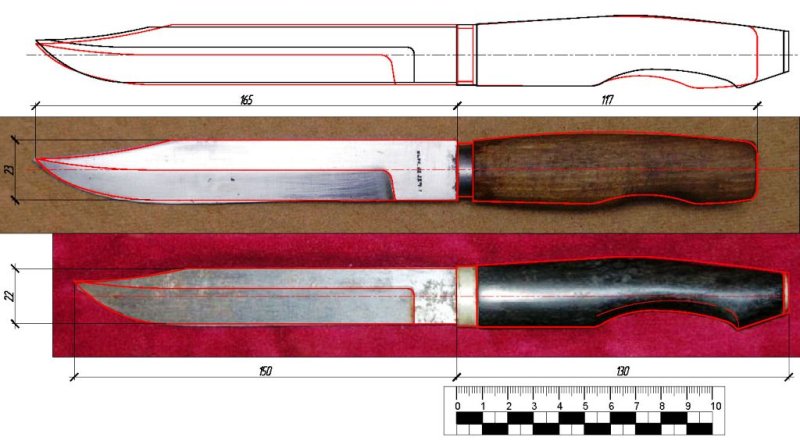 Нож разведчика НР-40 чертеж Размеры