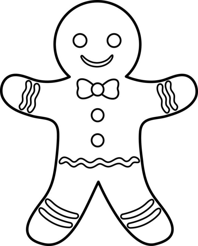 Gingerbread man раскраска для детей