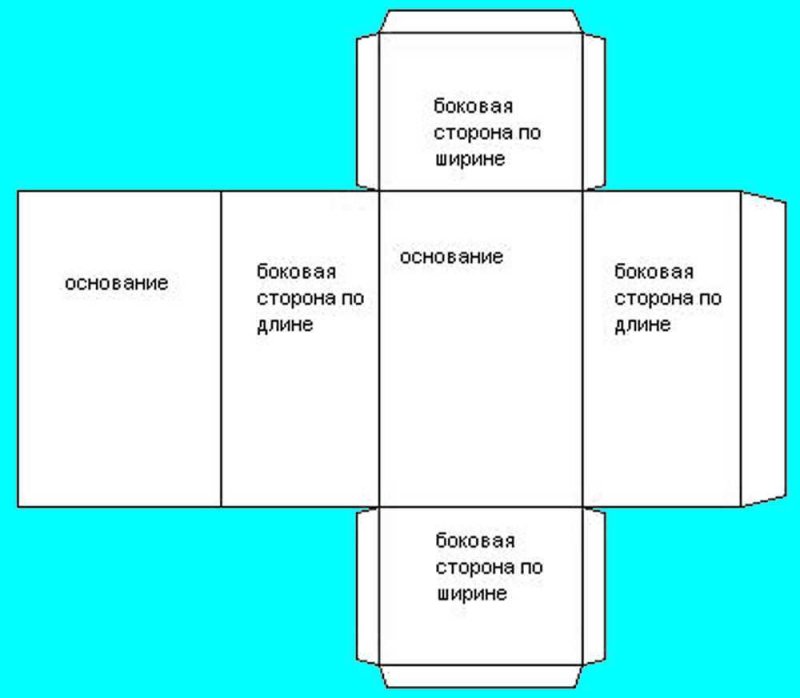 Чертеж развертка прямоугольного параллелепипеда