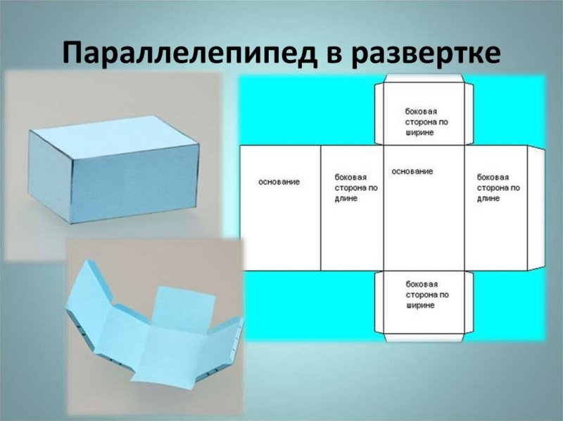 Развёртка прямоугольного параллелепипеда для склеивания