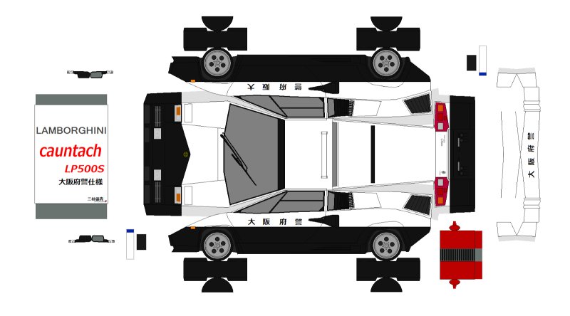 Lamborghini Countach lp500 чертеж