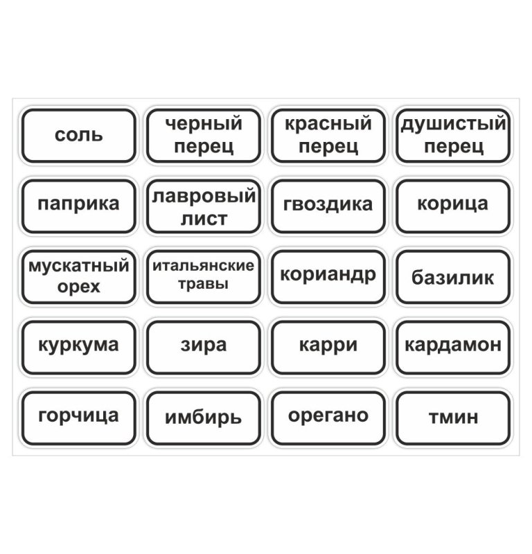 Красивые этикетки на специи