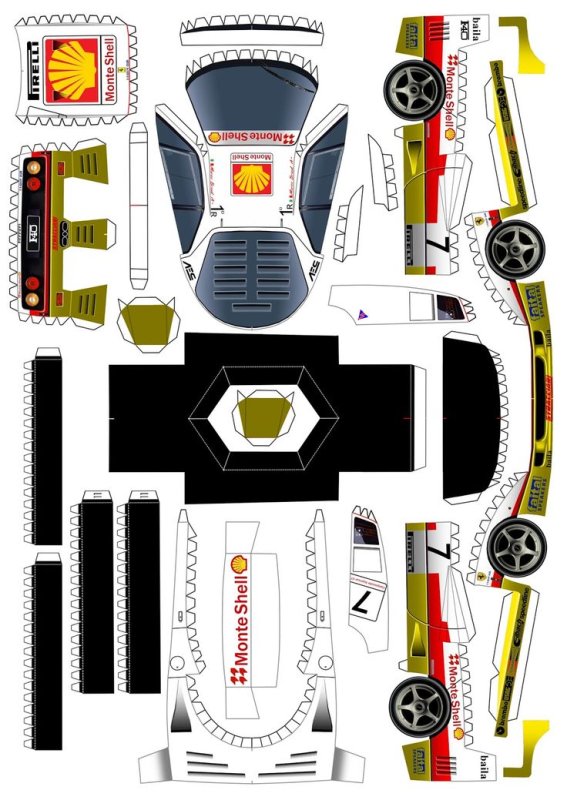 Развертка автомобиля Ferrari f40