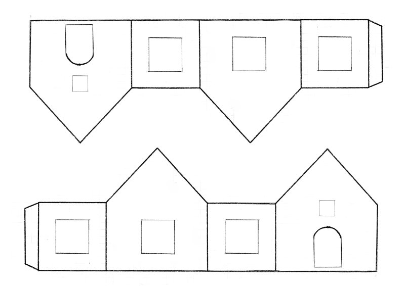 Развертка бумажного домика