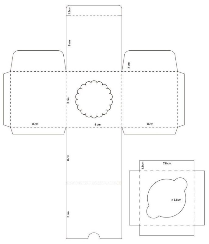 Развертка коробки для кексов