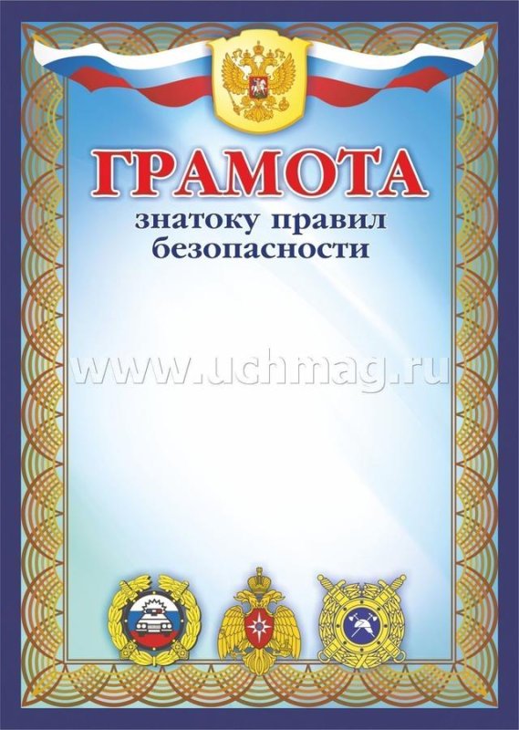 Грамота знатоки правил безопасности