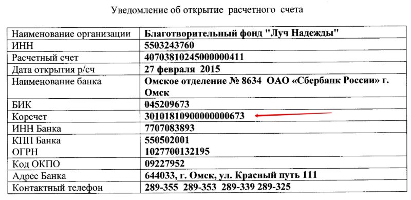 Номер расчетного счета банка получателя