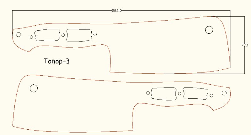 Нож мясника чертеж