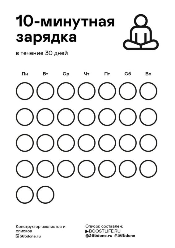 Чек лист медитация