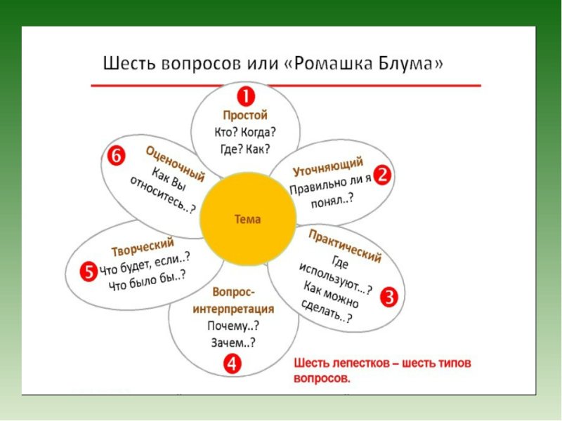 Технология критического мышления Ромашка Блума