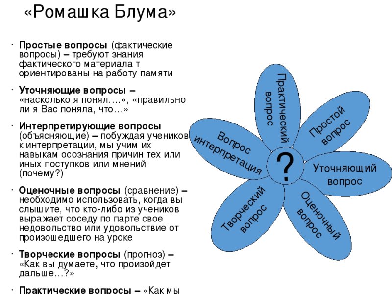 Ромашка Блума вопросы