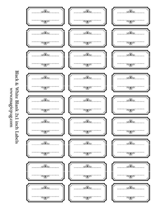Этикетки для специй черно-белые