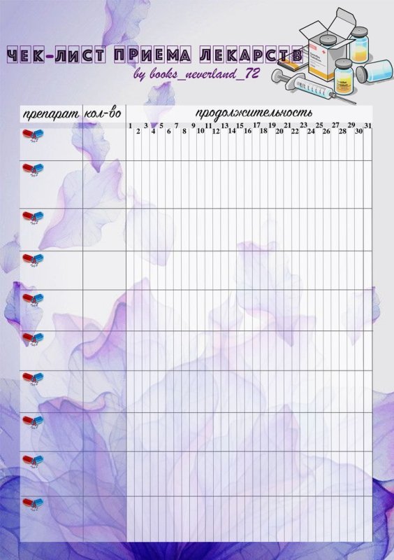 график приема препаратов