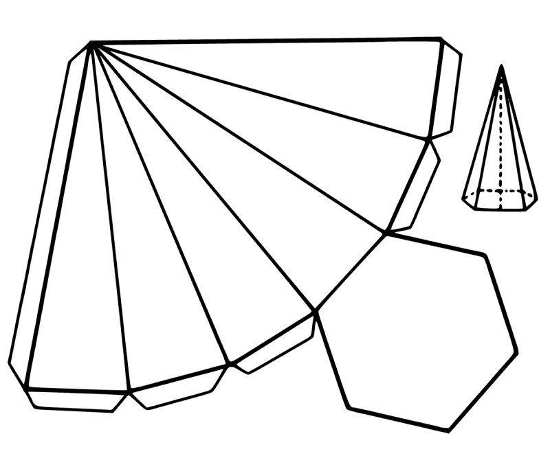 Правильная пятиугольная пирамида развертка