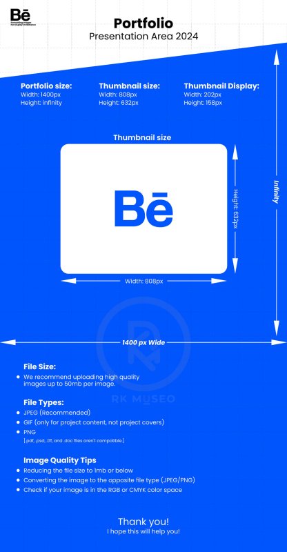 Размер проекта на Behance