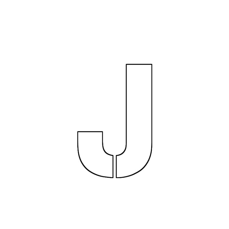 Трафарет буквы j