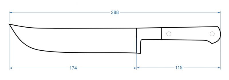 Узбекский нож пчак чертеж с размерами