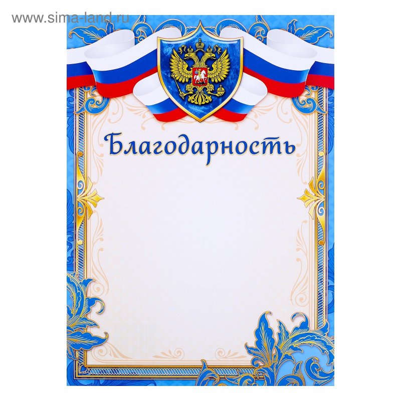Благодарственное письмо бланк
