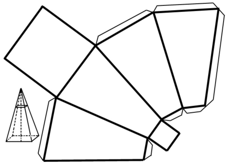 Развёртка четырёхугольной пирамиды для склеивания