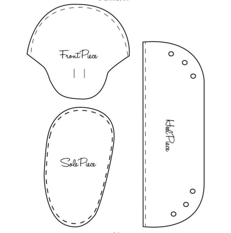 Выкройка маленькие детские туфельки