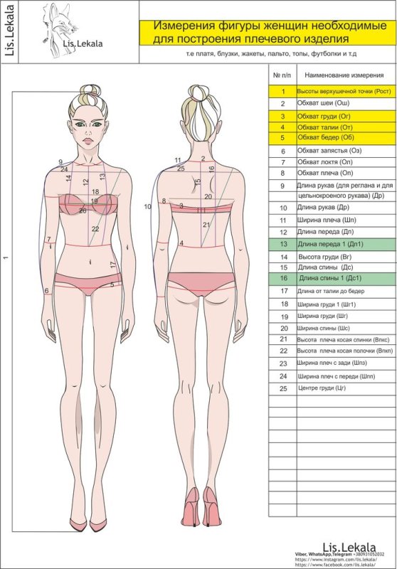 Измерение женской фигуры