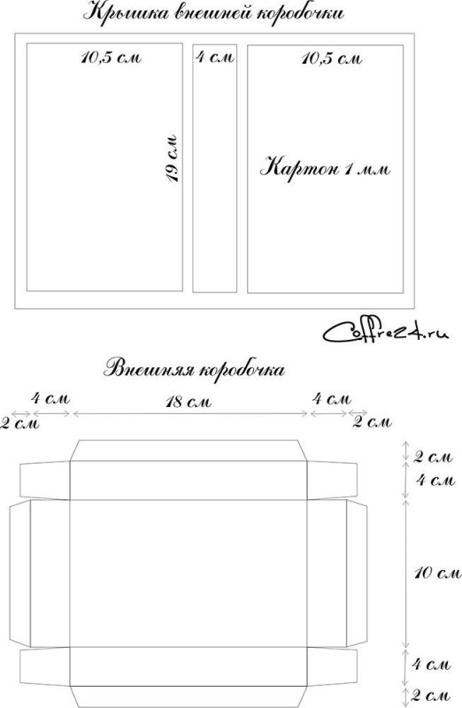 Чертеж коробки для подарка