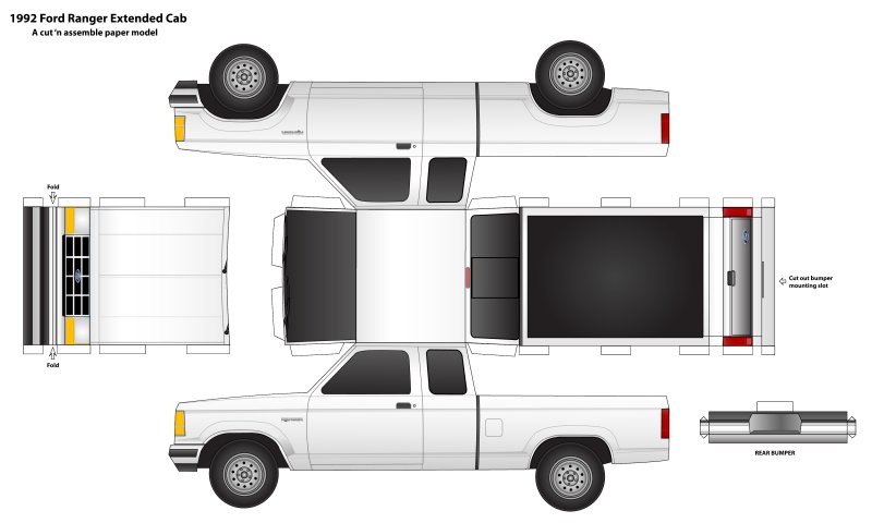 Ford Ranger 2008 развёртка