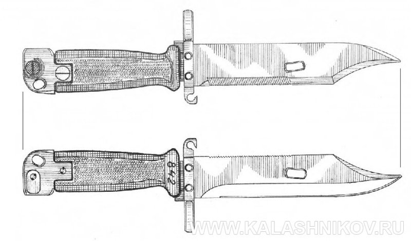 Чертеж штык ножа АК 47