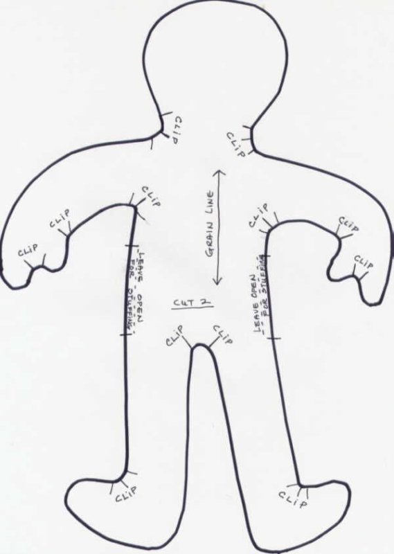 Выкройка куклы из ткани