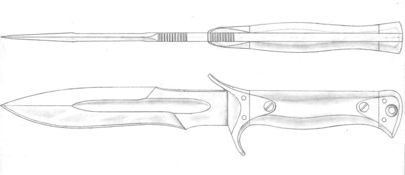 Нож стилет КС го чертёж
