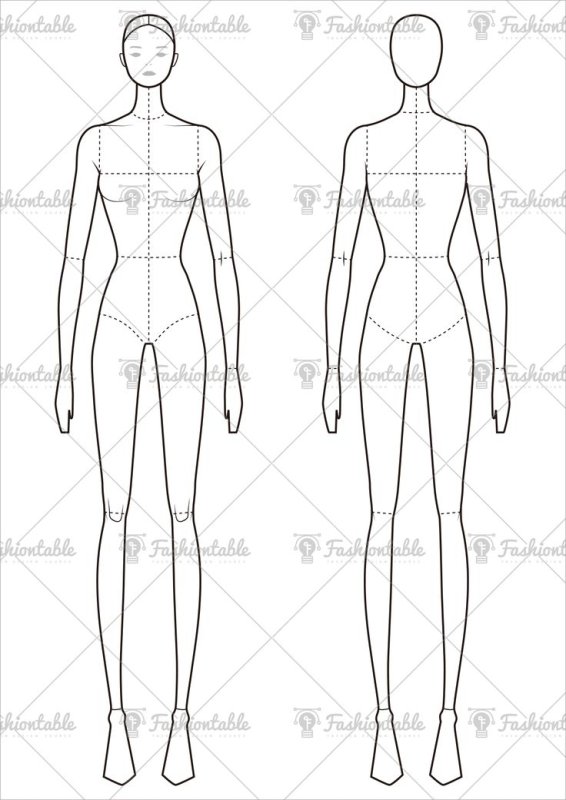 Женский силуэт для моделирования одежды