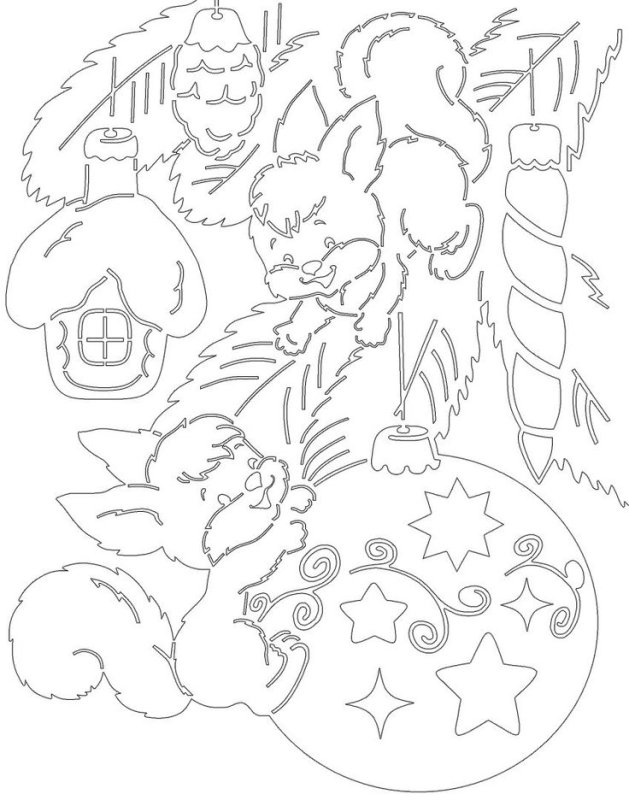 Трафареты на окна новогодние