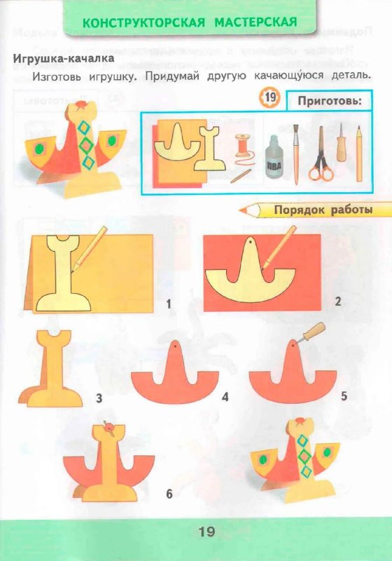 Технология 2 класс рабочая тетрадь Лутцева игрушка качалка